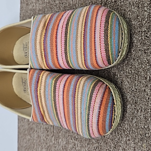 Dansko Vegan Womens 39 Rainbow Striped Woven Jute Mule Clogs Size 10.5 (41l - Picture 6 of 7